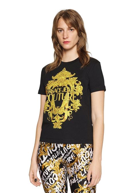 Versace Jeans Couture T-shirt con stampa logo Baroque. VERSACE JEANS COUTURE | T-shirt | 73HAHP02 CJ01PG89